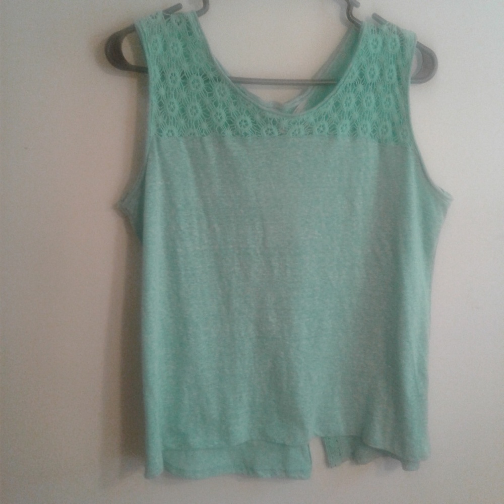 Pink Rose tank in mint green new w/ tags
